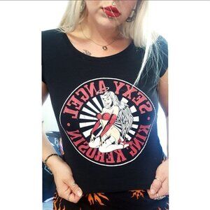 𝅺VINTAGE Sexy Pinup Angel Graphic Tee